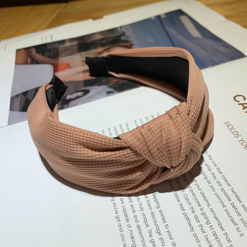 Wholesale Fluorescent Cloth Middle Knot Hairband Solid Color Fabric Headband